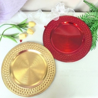 Assiette de Présentation Ronde en Plastique de 13 Pouces Style Rétro Européen Luxe Léger pour Décoration de Table de Mariage