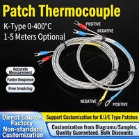 Sensor Suhu Termokopel Patch Baja Tahan Karat TUOBANG E K J T Pt100 dengan Probe Datar 40mm