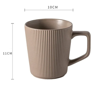 Cartoon Style 500ML <b>Ceramic</b> <b>Mug</b> Solid Color Striped Food Safe Business Gifts for Coffee Tea Water Use - Product Image 6