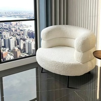 Fauteuil de détente individuel en polaire de peau de mouton pour salon, chambre, vestiaire, coiffeuse et table de maquillage