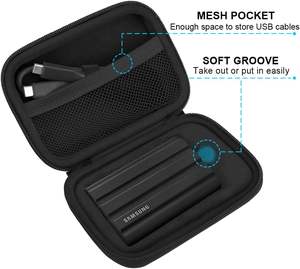 Étui de transport rigide pour <span class=keywords><strong>Samsung</strong></span> <span class=keywords><strong>T7</strong></span> Shield / <span class=keywords><strong>T7</strong></span> / <span class=keywords><strong>T7</strong></span> <span class=keywords><strong>Touch</strong></span> Disques SSD portables 500GB 1TB 2TB 4TB USB 3.2 SSD externe - Product Image 4