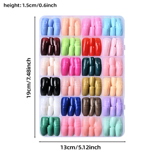 288 pièces/boîte, 24 couleurs, <span class=keywords><strong>faux</strong></span> ongles courts en forme d'amande, ovales, en <span class=keywords><strong>gel</strong></span> souple, à presser, rose/<span class=keywords><strong>bleu</strong></span>/nude, couverture complète, pointe d'<span class=keywords><strong>ongle</strong></span> en acrylique - Product Image 6