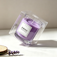 Boîte à bougies pliée parfumée en PET biodégradable transparente, personnalisable avec logo imprimé, pour mariage, fête, artisanat quotidien