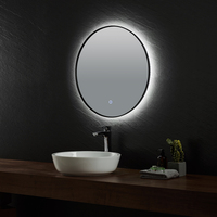 Miroir de salle de bain moderne à LED avec fonction loupe sable haut vers le bas, forme rectangle, verres lumineux en aluminium pour hôtels