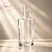 Bouteille en verre premium de 500 ml, 700 ml, 750 ml pour rhum, gin, whisky, brandy, fournie par l'usine