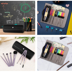 Estuche plegable de gran capacidad para lápices/utensilios de papelería, bolsa enrollable de cuero PU para bolígrafos, estuche para plumas estilográficas/estuche para lápices de dibujo - Product Image 4