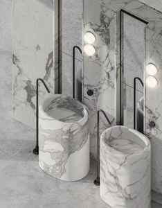 Ý hiện đại đánh bóng bằng đá cẩm thạch trắng gạch cho nhà bếp ăn tắm khu vực Countertop phòng tắm Vanity sàn/tường cà phê - Product Image 1