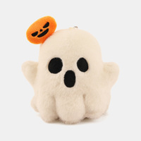 Boneka Hantu Halloween Lucu Grosir, Gantungan Tas Boneka Kecil Bahan Katun Plush Kreatif, Hadiah Gantung, Mainan Hantu Kucing Labu