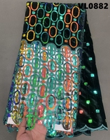 Nouvelle dentelle en velours à sequins brodée pour robe de soirée bolivienne et robe de mariée – Vente en gros