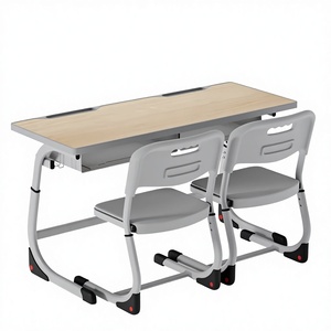 Meubles <span class=keywords><strong>de</strong></span> classe à hauteur réglable avec support métallique, bureaux doubles et chaises, pour usage <span class=keywords><strong>scolaire</strong></span> et commercial, formation/renforcement <span class=keywords><strong>scolaire</strong></span>, modèle <span class=keywords><strong>de</strong></span> vente en gros - Product Image 1