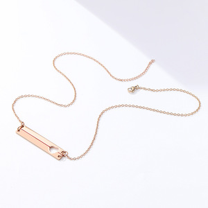 Collar Rectangular de Corazón de Melocotón, Accesorios de Adorno de Acero Inoxidable con Letras de <span class=keywords><strong>Amor</strong></span>, <span class=keywords><strong>Familia</strong></span> DIY - Product Image 4