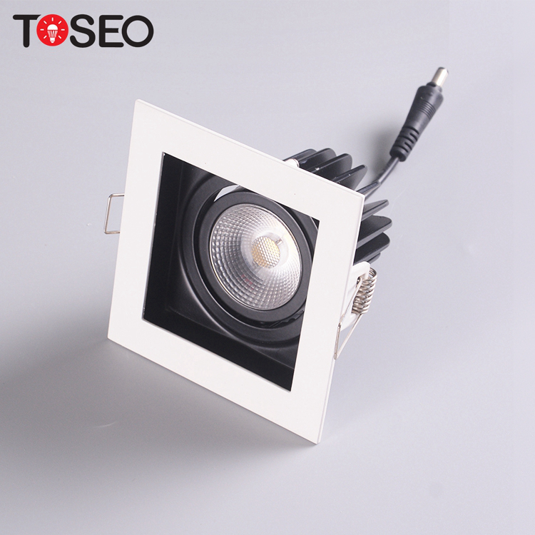 Die Casting Alu Fireproof COB White Square LED Downlights With Radiator Recessed Spot Light