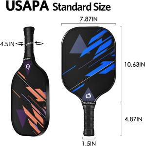Custom Professionele Koolstofvezel Pickleball Paddle Pickleball Peddels Set Van <span class=keywords><strong>2</strong></span> Of 4 Ballen Pickleball Rackets - Product Image 6