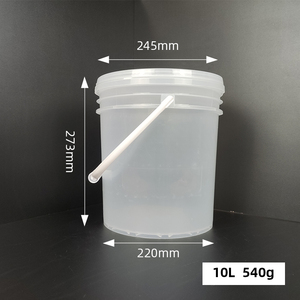 Seau de haute qualité, recyclable, avec couvercle et poignée, en <span class=keywords><strong>plastique</strong></span>, 10 <span class=keywords><strong>litres</strong></span>, qualité alimentaire, transparent, rond - Product Image 4