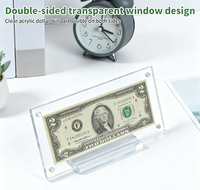 Cadre d'affichage pour billets de banque en acrylique, support magnétique transparent avec socle pour la collection de devises, de billets de banque et d'objets de collection