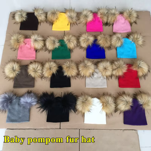 Mùa Đông Ưa Thích Bé Bonnets Chàng Trai Và Cô Gái Dễ Thương Trẻ Em Beanies Đồng Bằng Màu Dệt Kim Bé Pom <span class=keywords><strong>Hat</strong></span> - Product Image 1