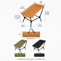 Chaise longue pliante d'extérieur relevable, ultra-légère en alliage d'aluminium, portable, inclinable, pour camping et plage, tissu Oxford 1000D