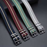 G10 Single Pass Adjustable Slanted Striped Nylon Nato Strap
