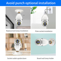 Caméra de surveillance à ampoule Vision nocturne Pleine couleur Suivi humain automatique Zoom Moniteur de sécurité intérieur Caméra Wifi