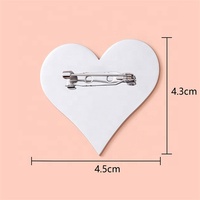 Yiwu Aceon acier inoxydable bricolage personnalisé Laser graver plaine poli nom épinglette amour forme blanc coeur broche