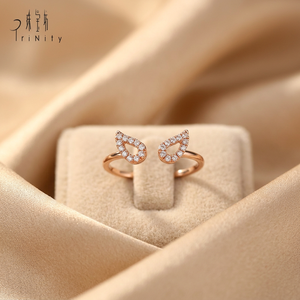 Wholesaler Self-owned Factory Manufacturer Export Stackable <b>Open</b> <b>Rings</b> Jewelry 18K Solid Rose Gold Real Natural Diamond <b>Ring</b> - Product Image 1