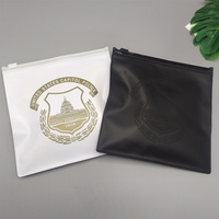 Pochette zippée pour bijoux, bracelets, colliers, emballage, pochette refermable, taille mini personnalisée, noire, PVC givré, emballage plastique recyclable