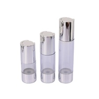 Emballage cosmétique pour crème pour les mains en plastique, flacon pompe sans air, noir mat givré, pour sérum, 10 ml-120 ml