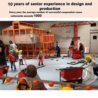 Parque Infantil Interior Grande con Temática de Ingeniería de Construcción, Piscina de Pelotas, Torre de Escalada, Grúa, Estructura de Celosía, Entretenimiento Familiar Comercial, CE
