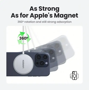 Cargador Inalámbrico Magnético 2 en 1 UGREEN de 15W con Soporte, Carga Rápida Portátil para iPhone 16 15 14 Pro Max, iWatch, Huawei y Xiaomi - Product Image 4