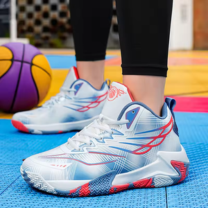 Zapatillas de Baloncesto para Deportes al Aire Libre con Parte Superior Transpirable, Plantilla de PU, Diseño de Punta Redonda, Zapatillas para Correr, Estilo Casual de Baloncesto - Product Image 6