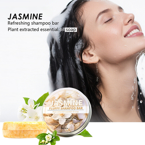 Barra de Champú Natural Original a Base de Plantas, Barra Sólida Seca para Cuero Cabelludo Sensible, Sin Sulfatos, Hidratante y Purificante, Aroma a Jazmín - Product Image 1