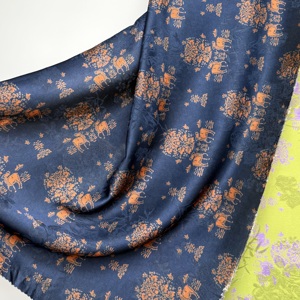 100% Polyester Double Face Imprimé Bambou Foncé-Motif Soie Jacquard Satin Kimono Cheongsam Respirant Haut De Gamme Formel - Product Image 4