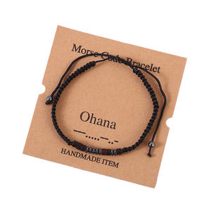 Pulsera <span class=keywords><strong>de</strong></span> Cuerda Negra con Cuentas Ajustables y Código Morse Personalizado con la Frase 'Fe, Esperanza, <span class=keywords><strong>Te</strong></span> <span class=keywords><strong>Amo</strong></span>, Familia, Soy Suficiente' <span class=keywords><strong>para</strong></span> Mujeres y Hombres - Product Image 5