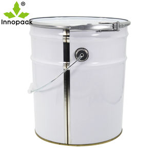 Seau à peinture rond 20L Matériau en étain Impression de seaux en métal de couleur personnalisée avec couvercle - Product Image 2