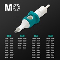 Cartouches d'aiguilles de tatouage jetables en acier inoxydable de qualité professionnelle pour maquillage permanent, sourcils, art corporel - Marque MO, stérilisation au gaz EO