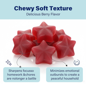 60 Gomitas de Azafrán para Adolescentes, Suplemento Dietético para el Alivio del Estrés <span class=keywords><strong>y</strong></span> la Concentración, Producto de Belleza - Product Image 3