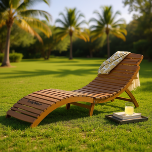 Tumbona Plegable de Madera de Mango para Exteriores, Diseño Contemporáneo, Marca Lahaina - Product Image 2