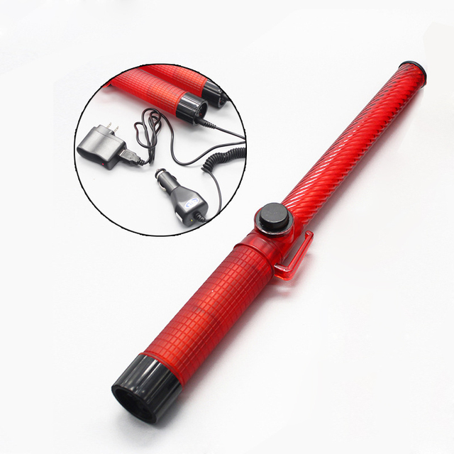 Rechargeable LED Traffic Baton Flashing Lighted Stick