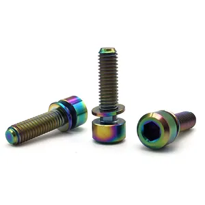Factory Price Anodized Titanium Screw With Washer M8x25 Socket Head Cap Screw For Motorcycle Bicycle Brake