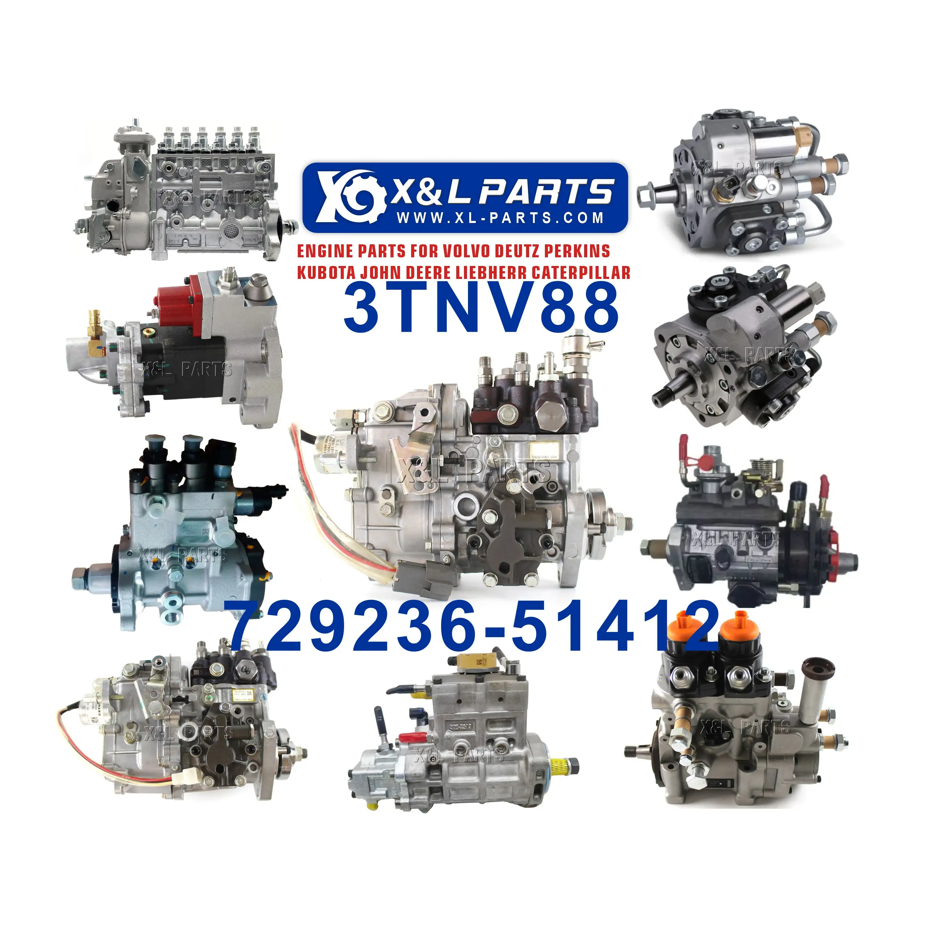 X & L pompa di iniezione del carburante 729236-51412 Diesel pompa di iniezione del carburante per motore Yanmar 3 tnv88