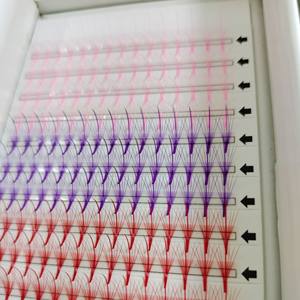 Extensions de cils synthétiques préfabriquées, effet volume russe, faites à la main, diverses épaisseurs, personnalisables, marque privée, fabrication OEM facile - Product Image 3