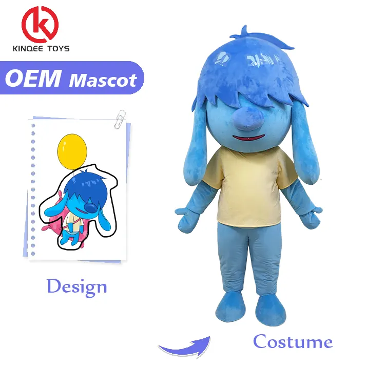Usine de mascotte Kinqee Costume de mascotte personnalisé OEM effet de marche conception de poupée personnage de chien unisexe animaux et insectes jouets Costumes