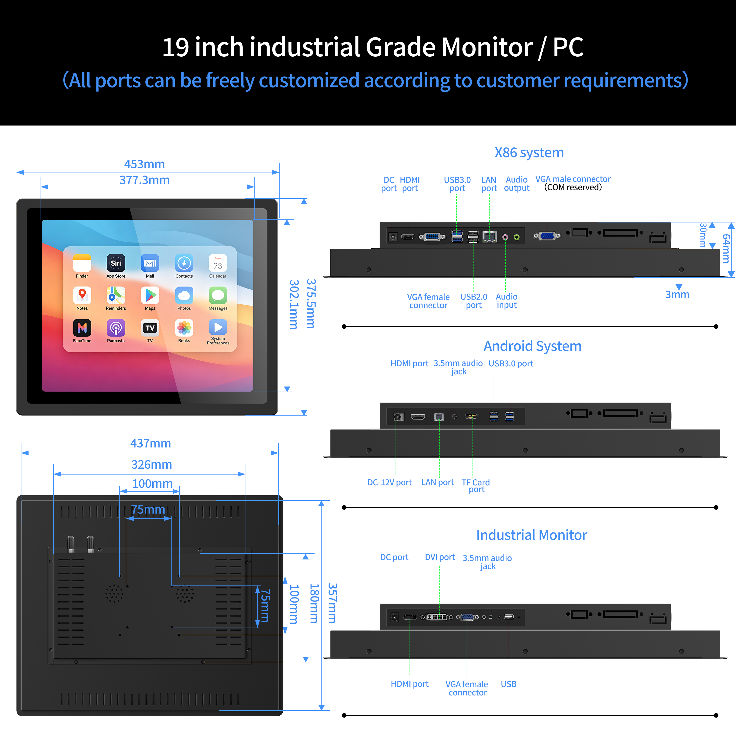 19" B190-AQRL-RT-C Android 4 Go + 32 Go