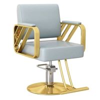 Chaise de barbier moderne en métal portable pompe hydraulique professionnelle repose-pieds réglable pour les salons de coiffure atelier de salons de beauté