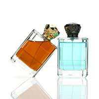 Flacon de parfum en verre 100 ml, modèle 2026, le plus vendu, avec plaque métallique, bouchon couronne et boîte design