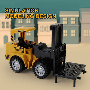 Chariot élévateur télécommandé 5 canaux, grue de construction de simulation en métal moulé sous pression avec lumières et sons, batterie au lithium <span class=keywords><strong>3</strong></span>,7 V rechargeable par USB - Product Image 3