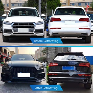 Kit carrosserie de pare-chocs avant sport Audi Q5/Q5L 2018-2020 avec feux antibrouillard, installation par vis, ajustement universel - Product Image 2