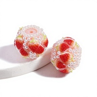 Perles en acrylique fraise et perles blanches très vendues, idéales pour la décoration de stylos et les créations artisanales