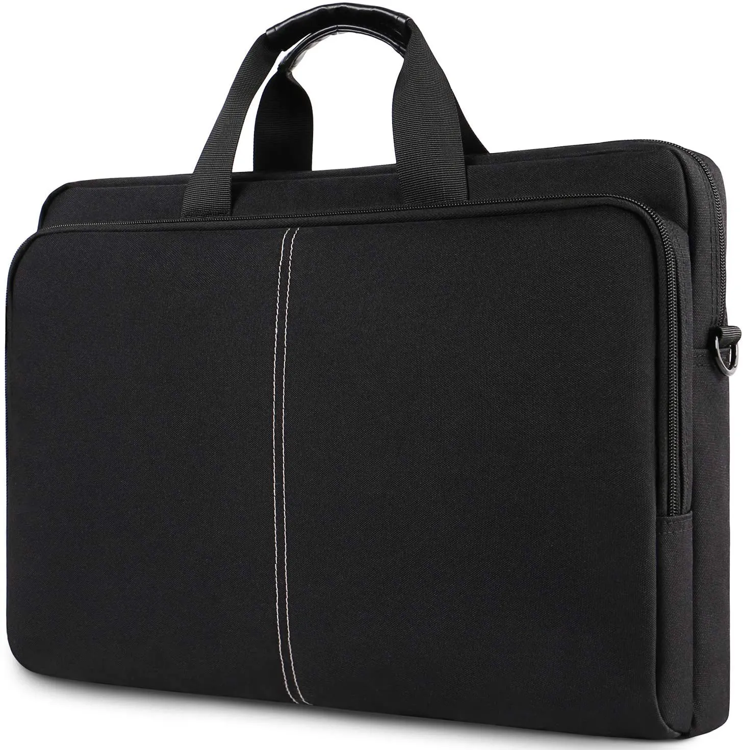 Affordable mens women black soft waterproof work solo slim small laptop luggage computer briefcase bag for lawyers