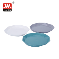 Assiette à dîner en plastique de 22 cm en forme de diamant gravure sans BPA écologique au micro-ondes lavable au lave-vaisselle plusieurs couleurs fruits
